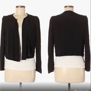 Buckley Tailors Tiered Open Front Rayon Short Blazer
